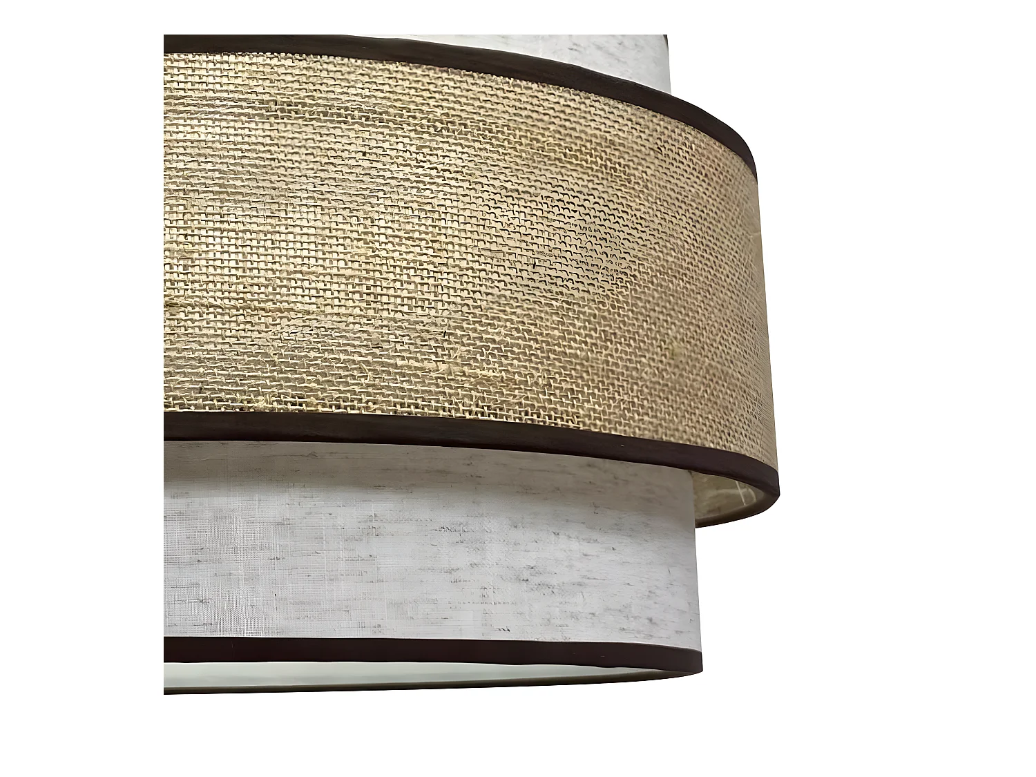 Candeeiro suspenso artesanal Amit com abajur castanho marmoreado e tira de bolso 1xE27 ø40cm