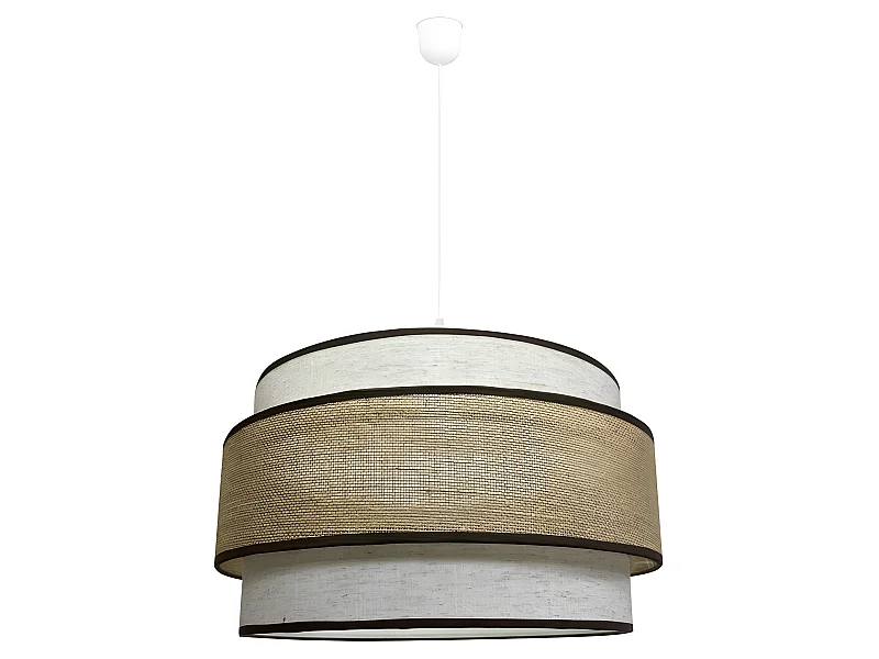 Lampada a sospensione Amit con paralume marrone screziato e striscia a sacco 1xE27 ø40cm