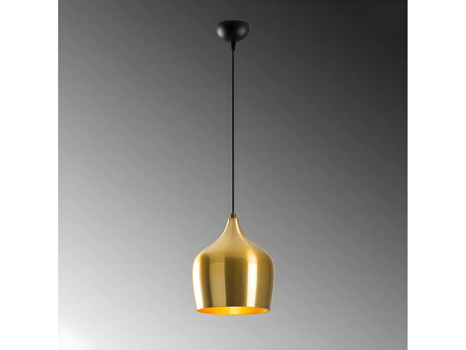 Plafonnier rétro vintage Momo en métal doré antique 1xE27 ø22cm