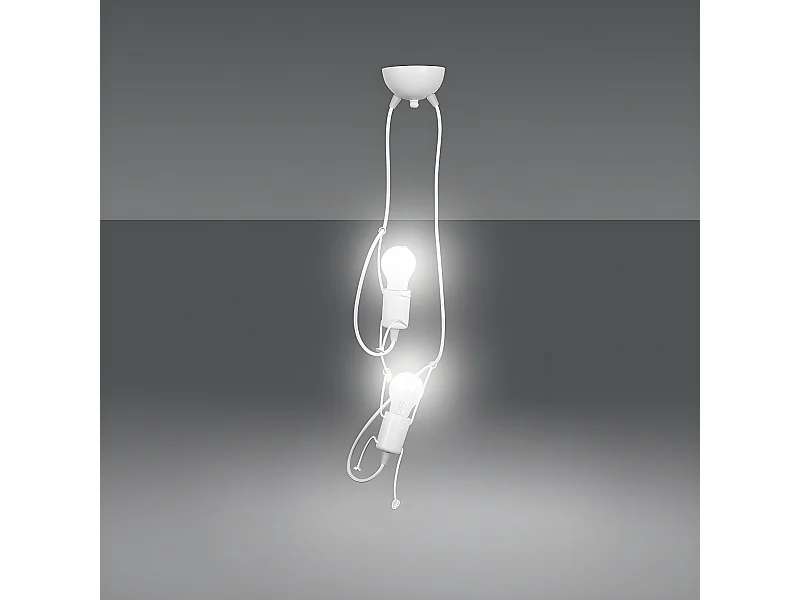 Lámpara colgante infantil Mime de metal blanco con 2 portálamparas decorativo 2xE27 ø20cm