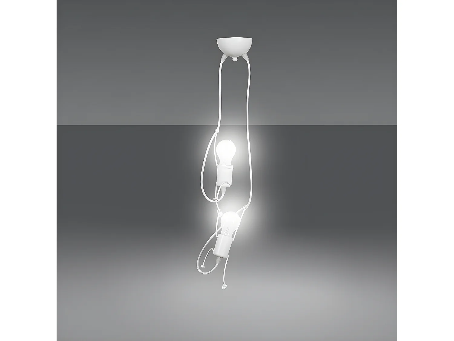 Kinder - Hanglamp Mime van wit metaal met 2 decoratieve lamphouders 2xE27 ø20cm