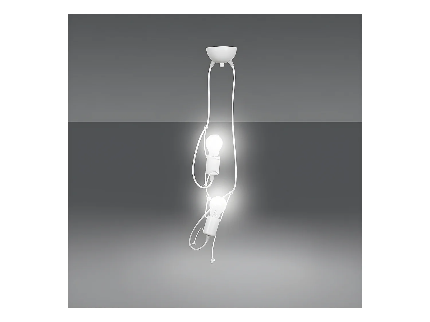 Suspension enfant Mime en métal blanc avec 2 douilles décoratives 2xE27 ø20cm