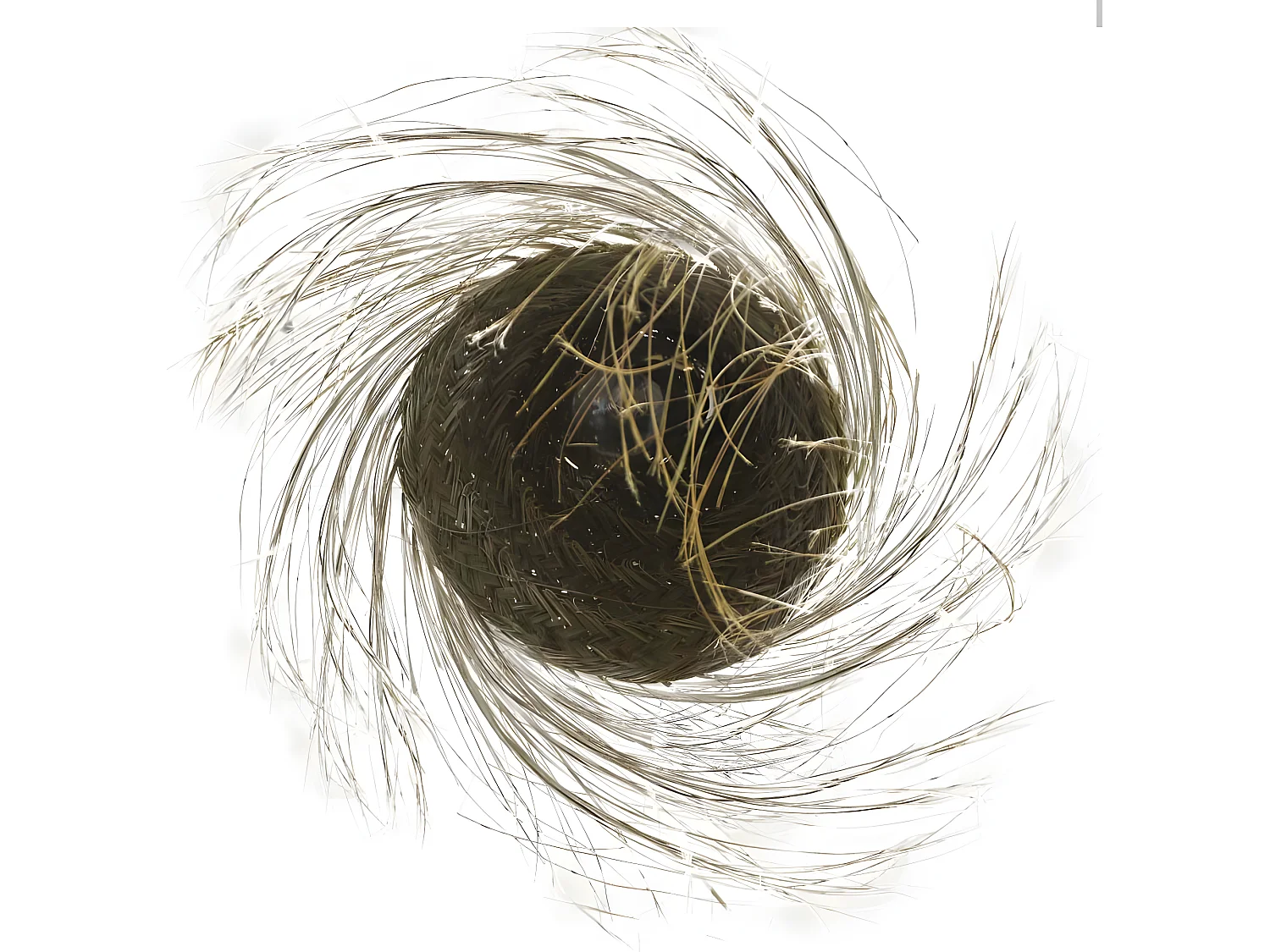 Handgemaakte Hanglamp Nidas met esparto gras kap en franjes 1xE27 ø30cm