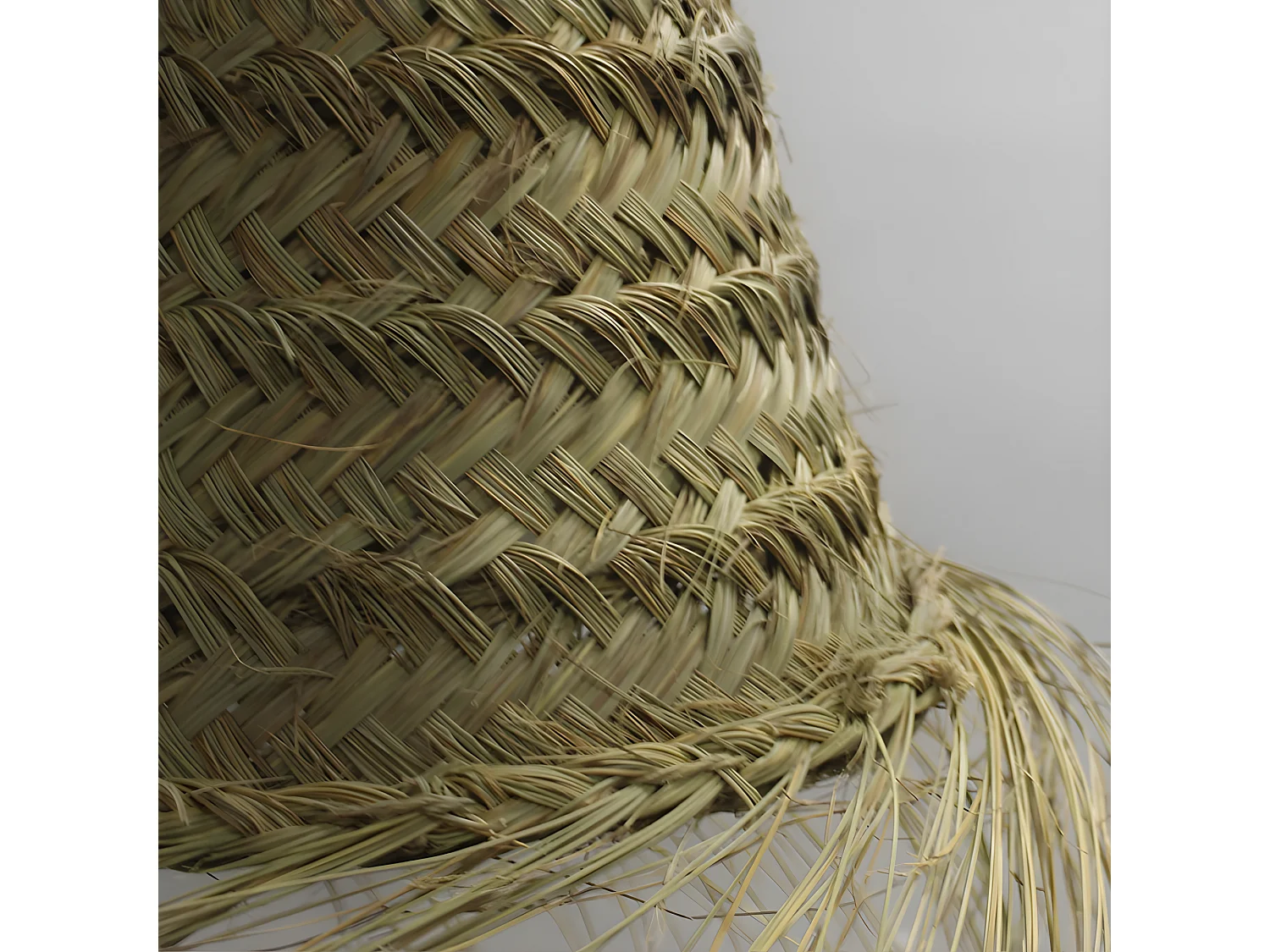 Handgemaakte Hanglamp Nidas met esparto gras kap en franjes 1xE27 ø30cm