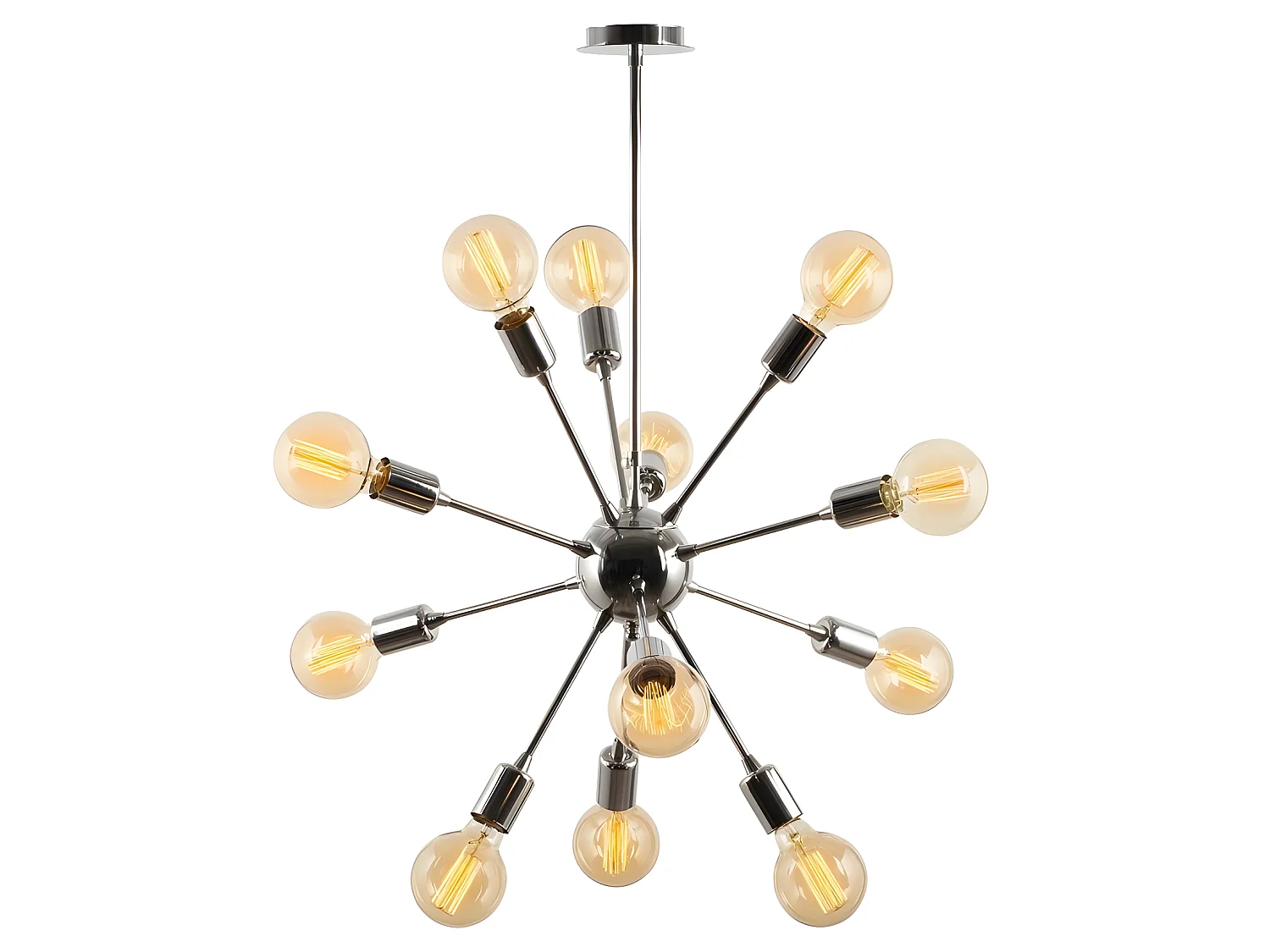 Lámpara de techo Cooper moderno con 12 brazos cromados 12xE27 ø62cm