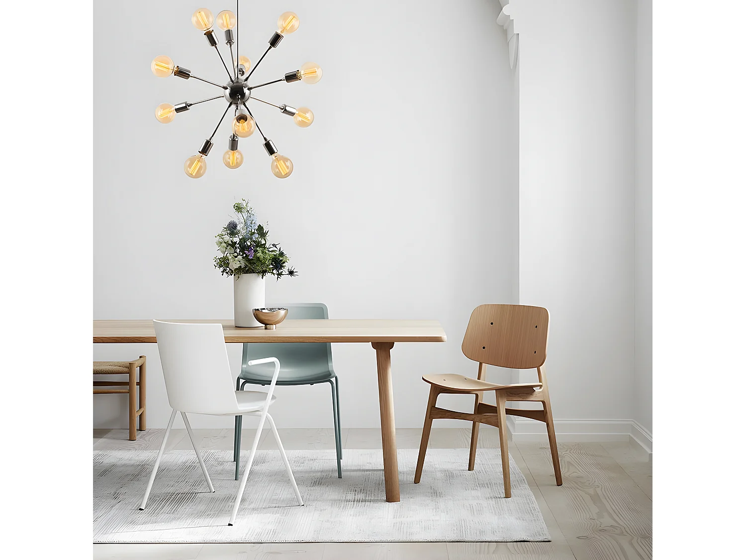 Lámpara de techo Cooper moderno con 12 brazos cromados 12xE27 ø62cm