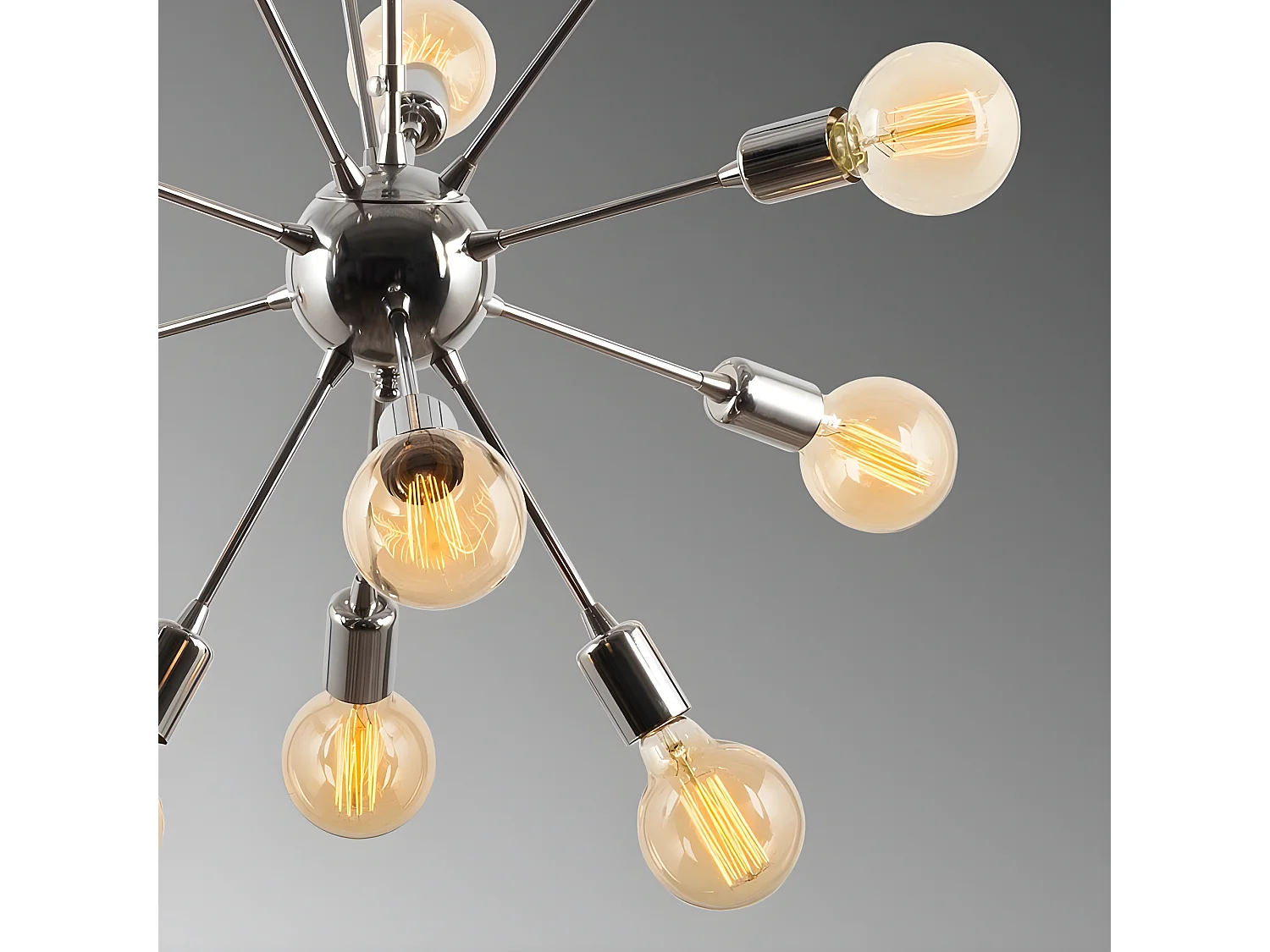 Lámpara de techo Cooper moderno con 12 brazos cromados 12xE27 ø62cm