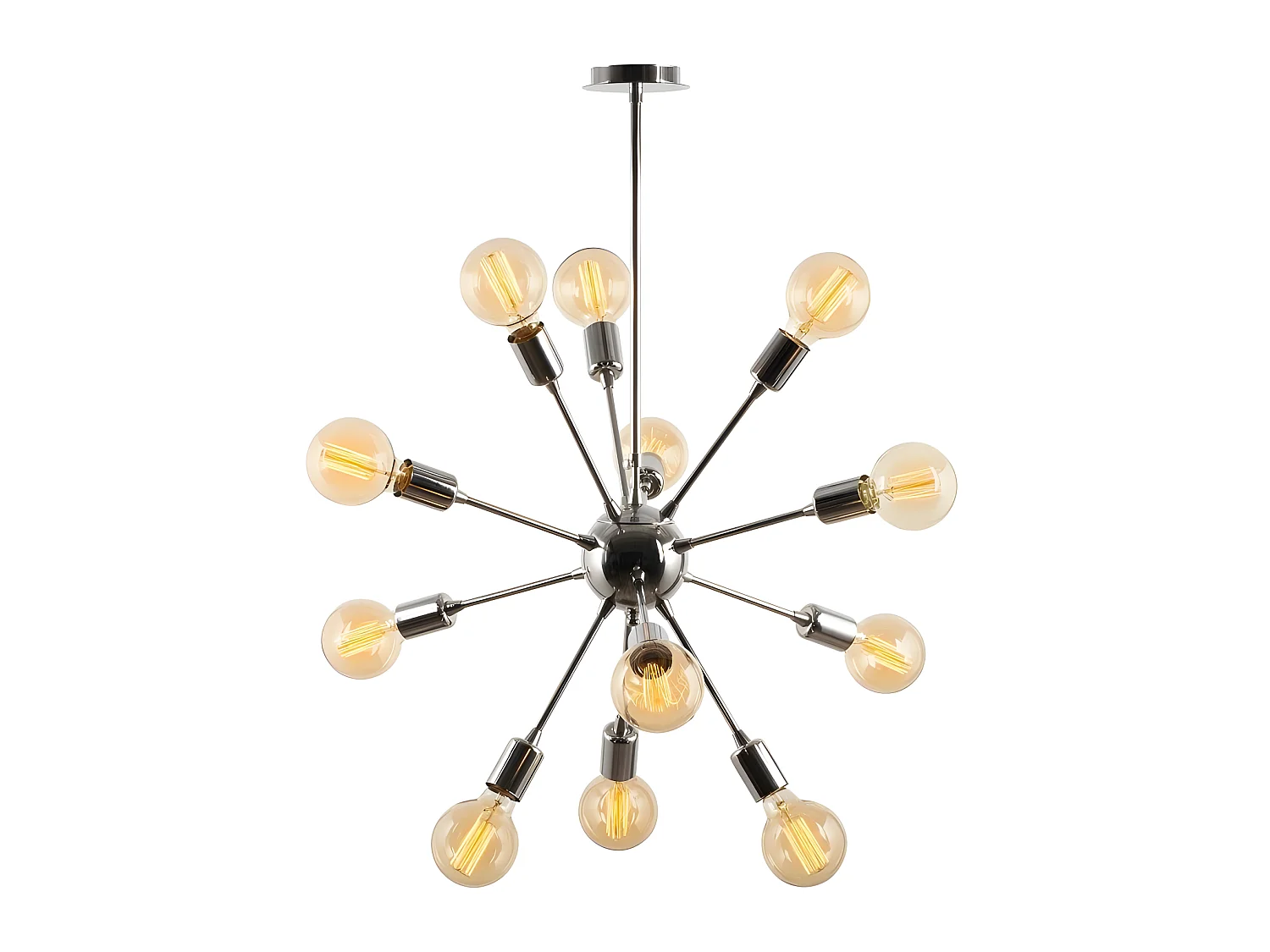 Plafonnier moderne Cooper avec 12 bras chromés 12xE27 ø62cm