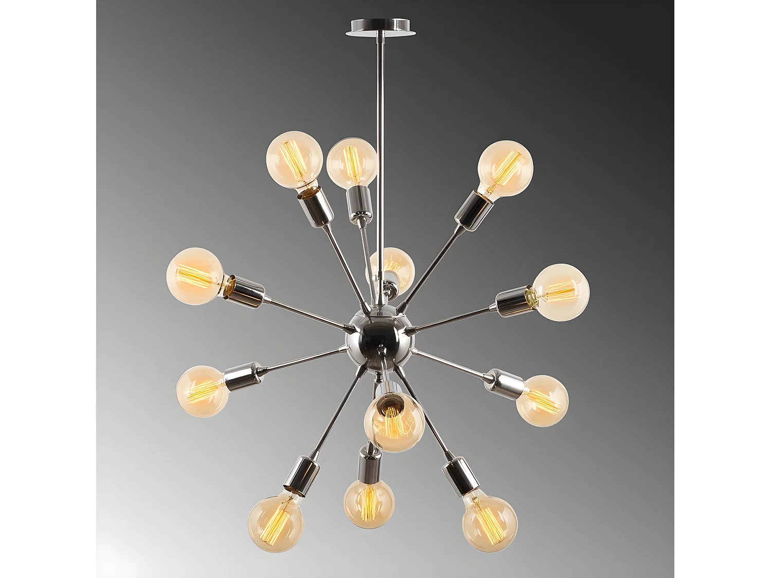 Moderne Plafondlamp Cooper met 12 chromen armen 12xE27 ø62cm
