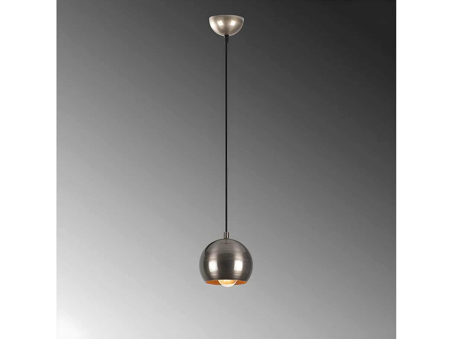 Suspension moderne Harvey avec abat-jour en métal argenté 1xE27 ø15cm