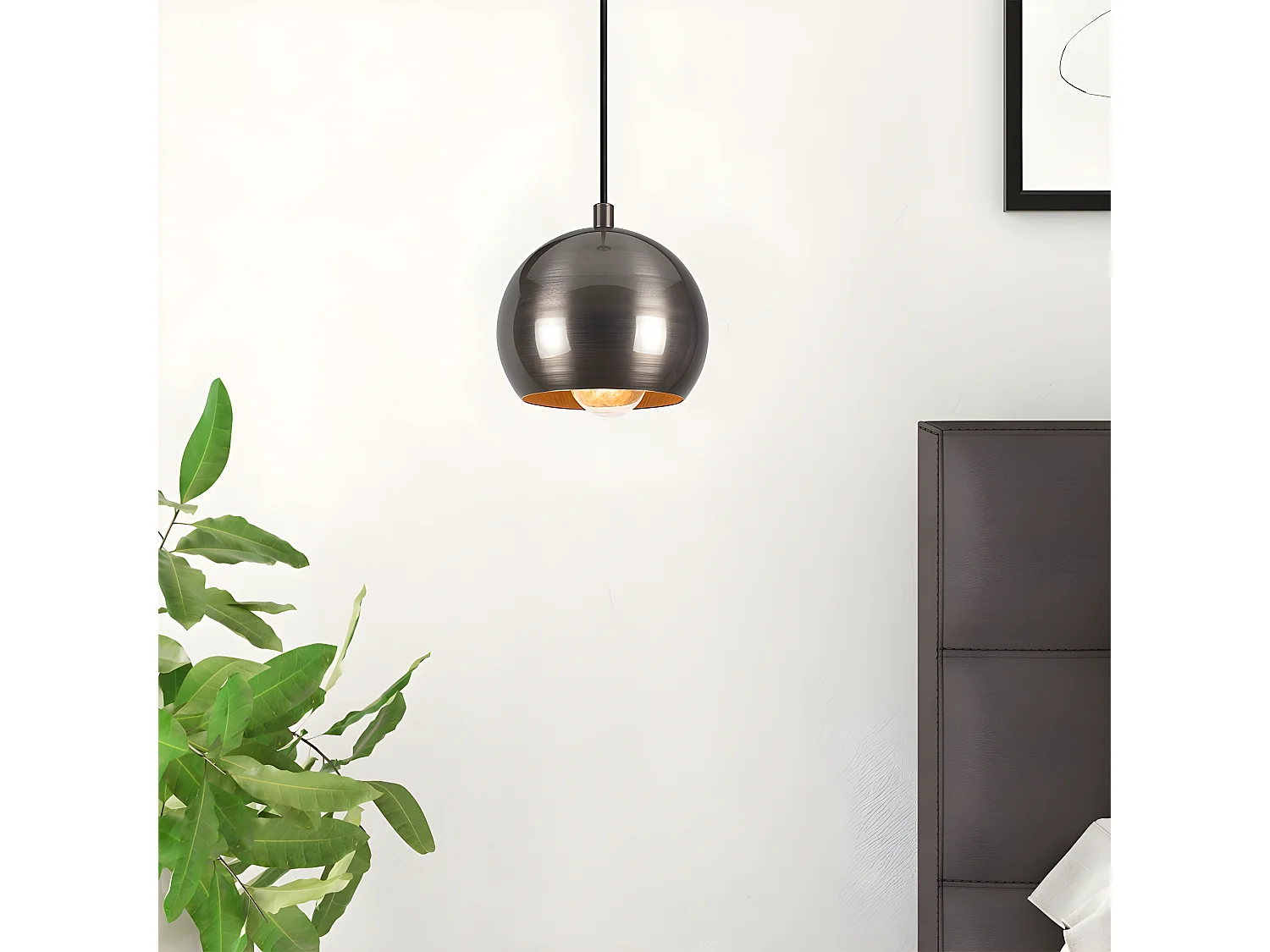 Suspension moderne Harvey avec abat-jour en métal argenté 1xE27 ø15cm