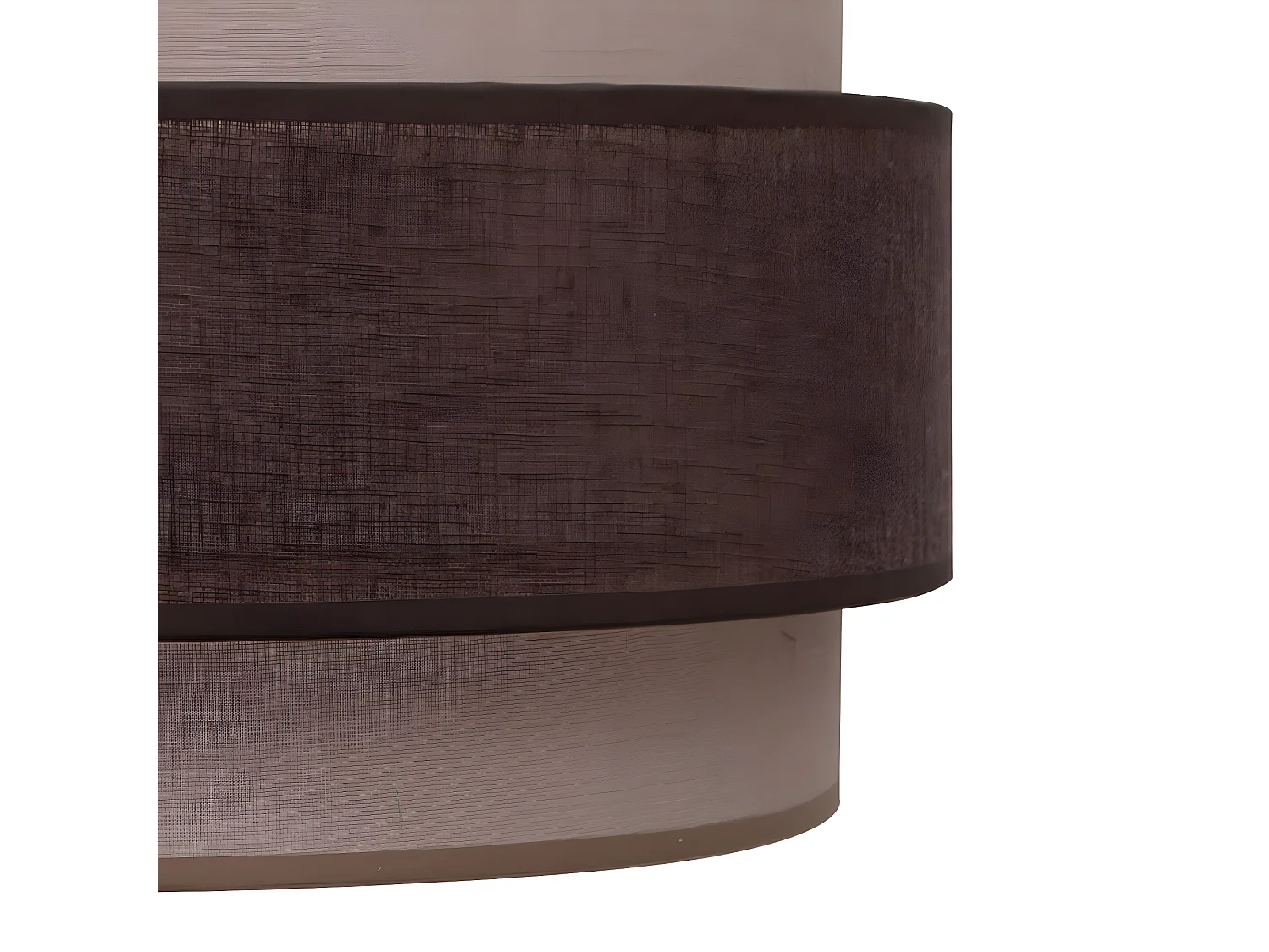 Hanglamp Menida met koffiebruine linnen lampenkap en lichtbruine lijnen 1xE27 ø40