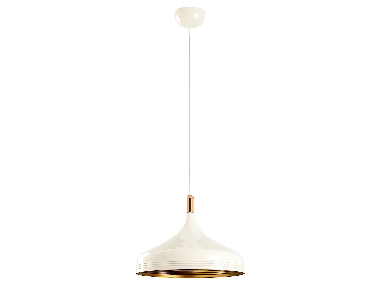 Lampada da soffitto Sami con paralume in metallo bianco e interno dorato 1xE27 ø36xm