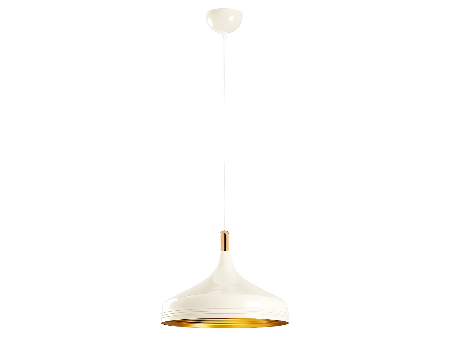 Sami plafondlamp met wit metalen kap en goudkleurig interieur 1xE27 ø36xm