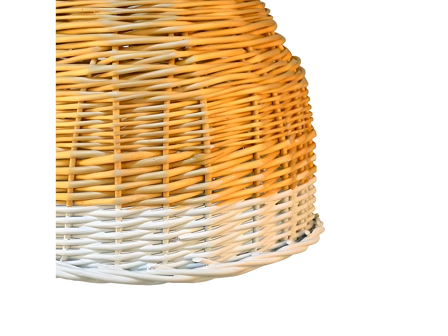 Plafonnier Sosca naturel avec abat-jour en osier et fond blanc 1xE27 ø40cm