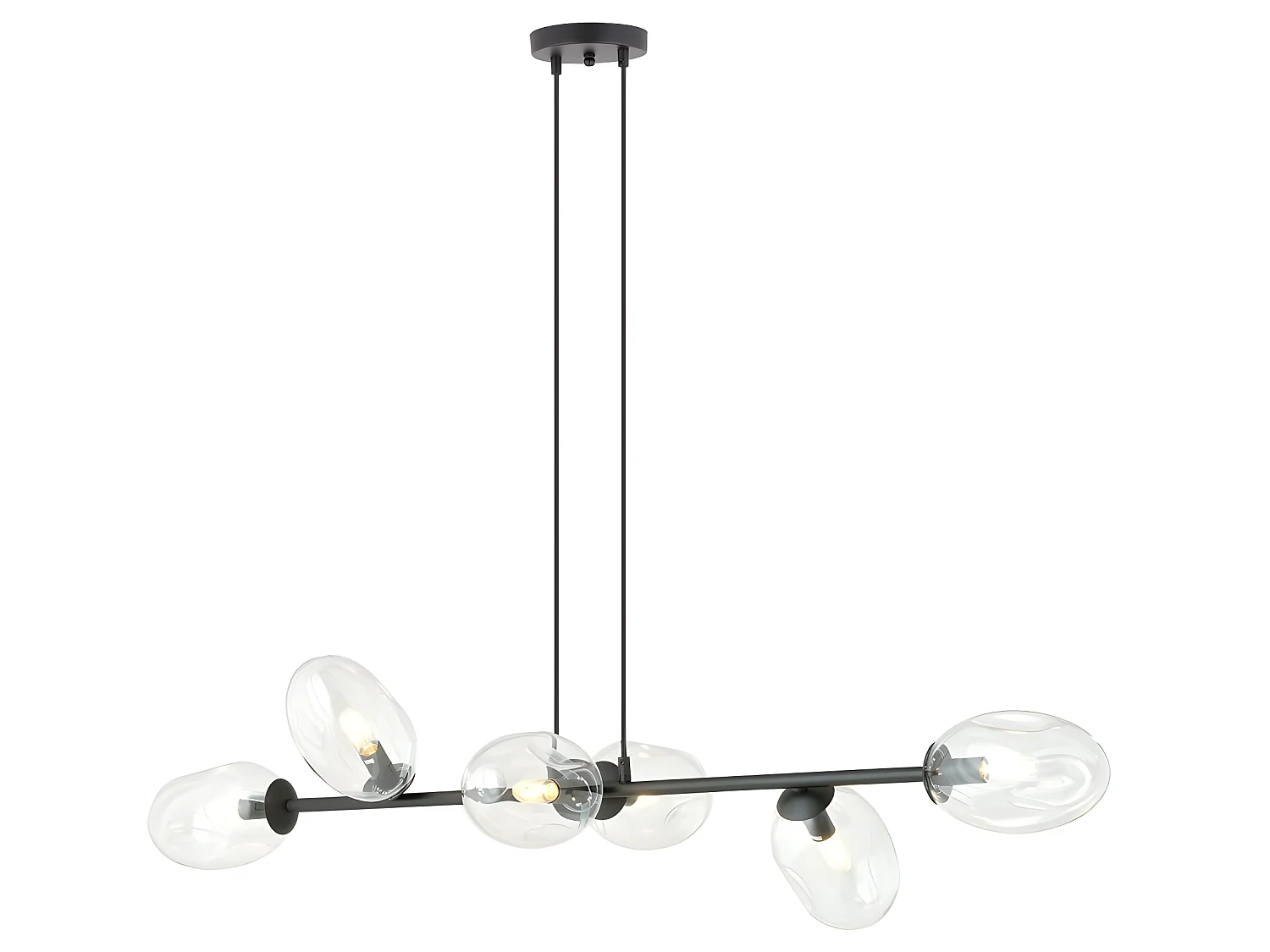 Moderne Bimala hanglamp met 6 helder glazen tulpen 6xE14