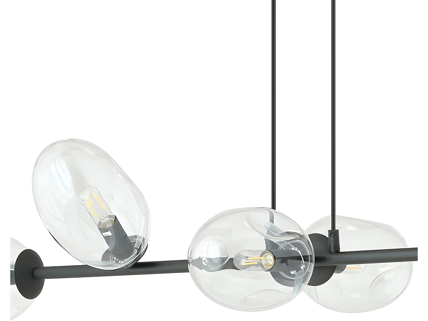 Suspension moderne Bimala avec 6 abat-jour en verre transparent 6xE14
