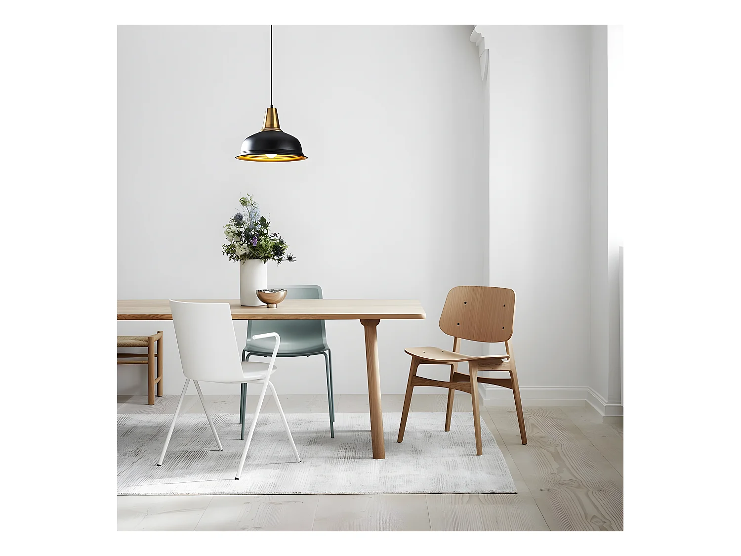 Harvey Plafondlamp met zwarte kap en oud gouden details 1xE27 ø40cm