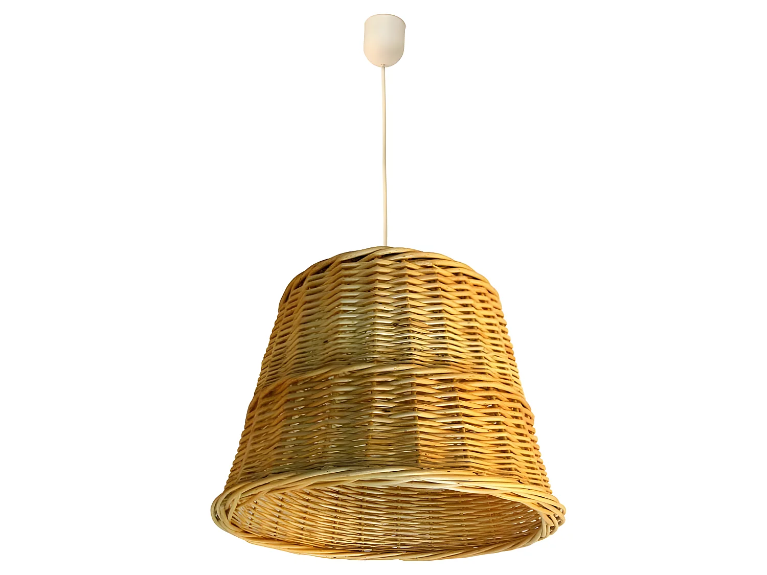 Handgemaakte Cestiza plafondlamp met naturel rieten kap 1xE27 ø40cm