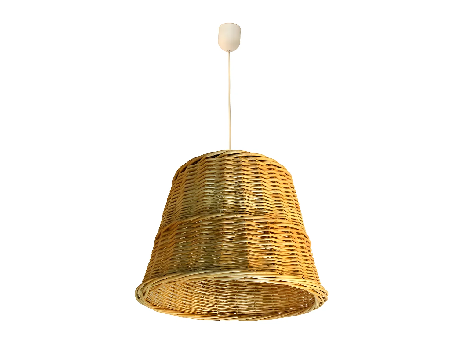 Lámpara de techo Cestiza artesanal con pantalla natural de mimbre 1xE27 ø40cm