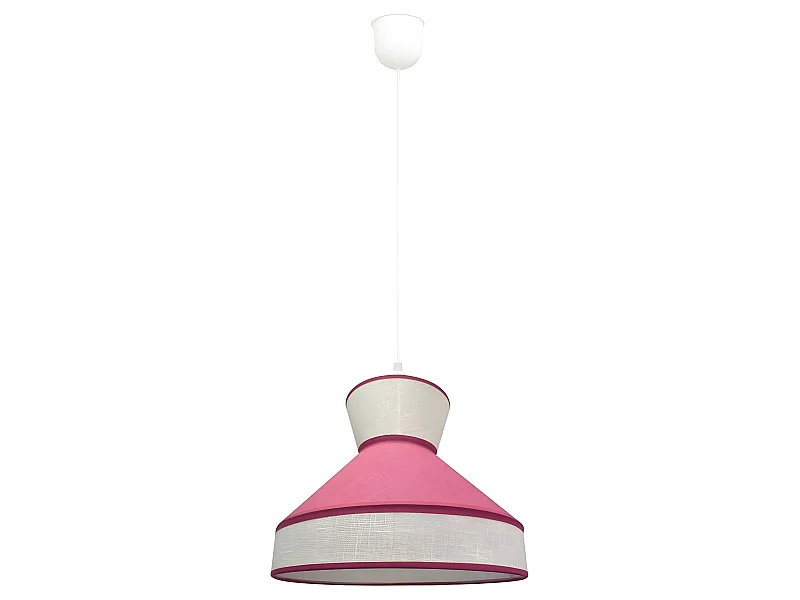 Kinder - Pendelleuchte Ardabil mit rosa Stoffschirm 1xE27 ø40cm