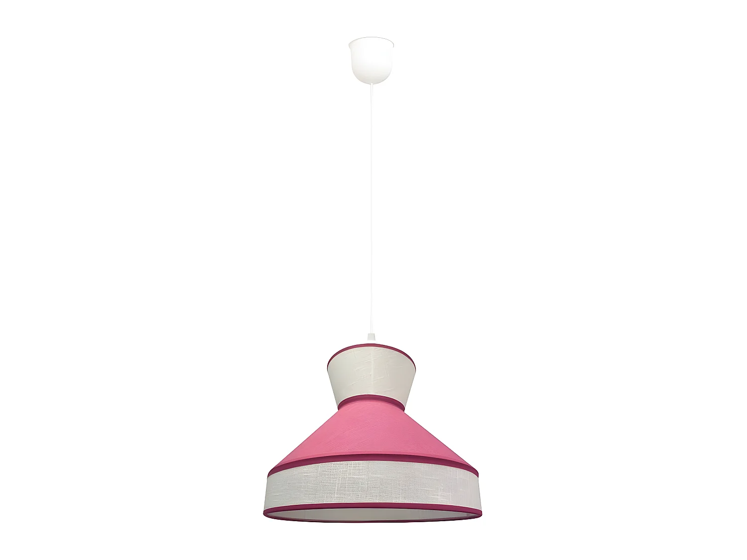 Suspension enfant Ardabil avec abat-jour en tissu rose 1xE27 ø40cm