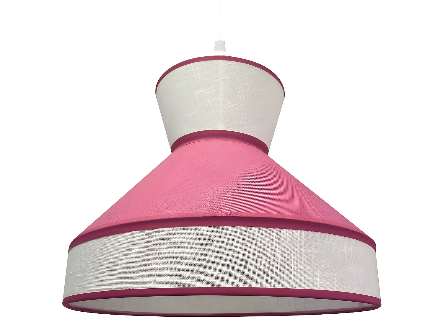 Suspension enfant Ardabil avec abat-jour en tissu rose 1xE27 ø40cm