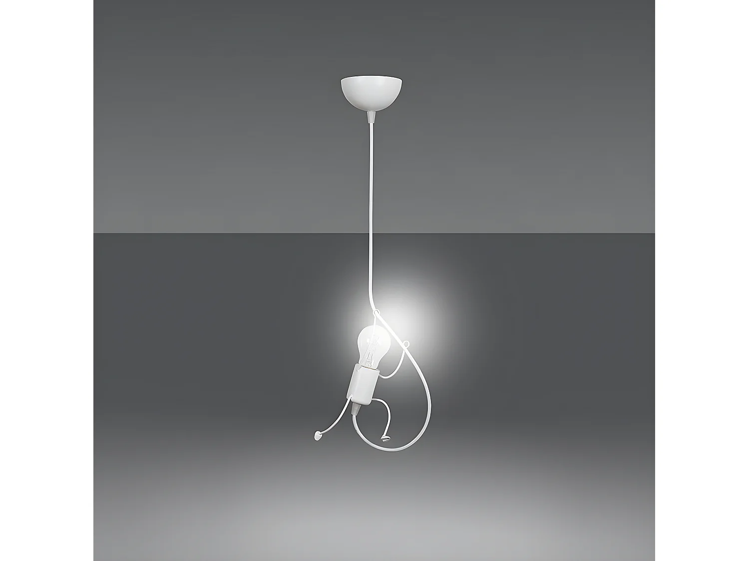 Plafonnier enfant Mime en métal blanc avec bras et pieds 1xE27 ø14cm