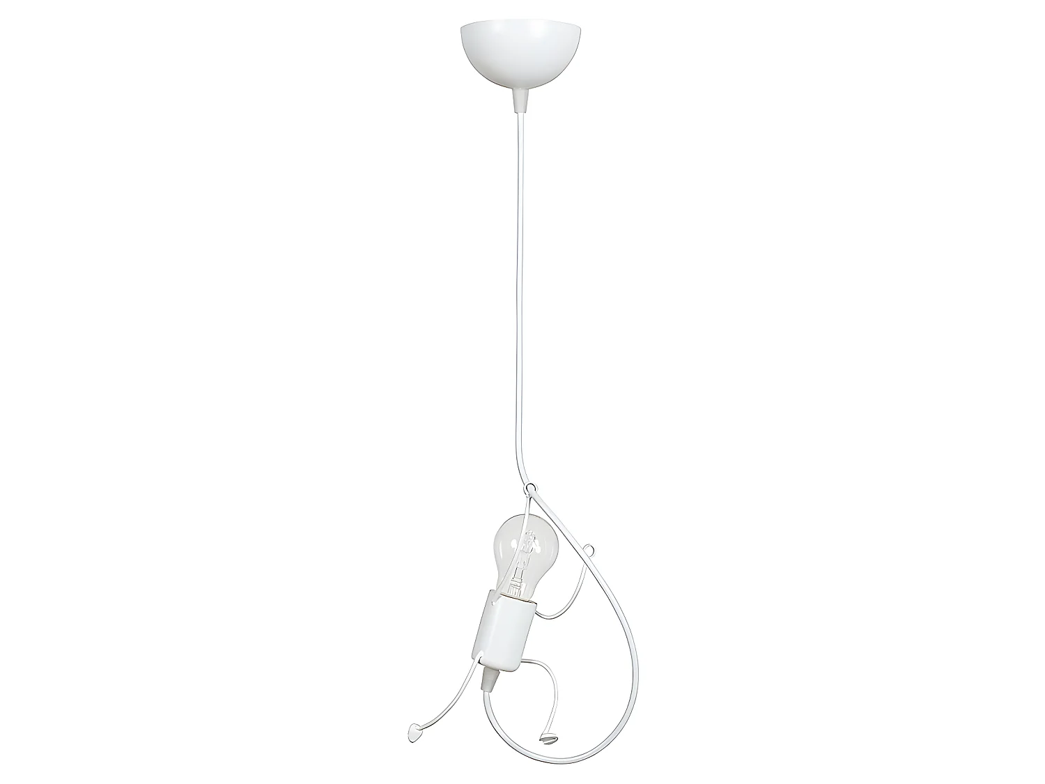 Plafonnier enfant Mime en métal blanc avec bras et pieds 1xE27 ø14cm