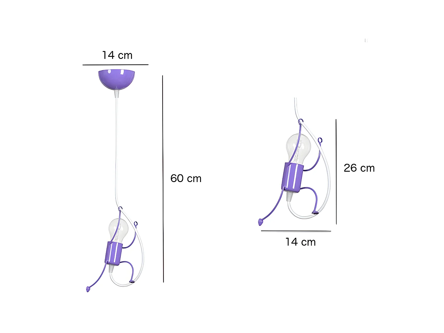 Plafonnier enfant Mime en métal blanc avec bras et pieds 1xE27 ø14cm