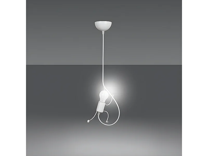 Plafonnier enfant Mime en métal blanc avec bras et pieds 1xE27 ø14cm