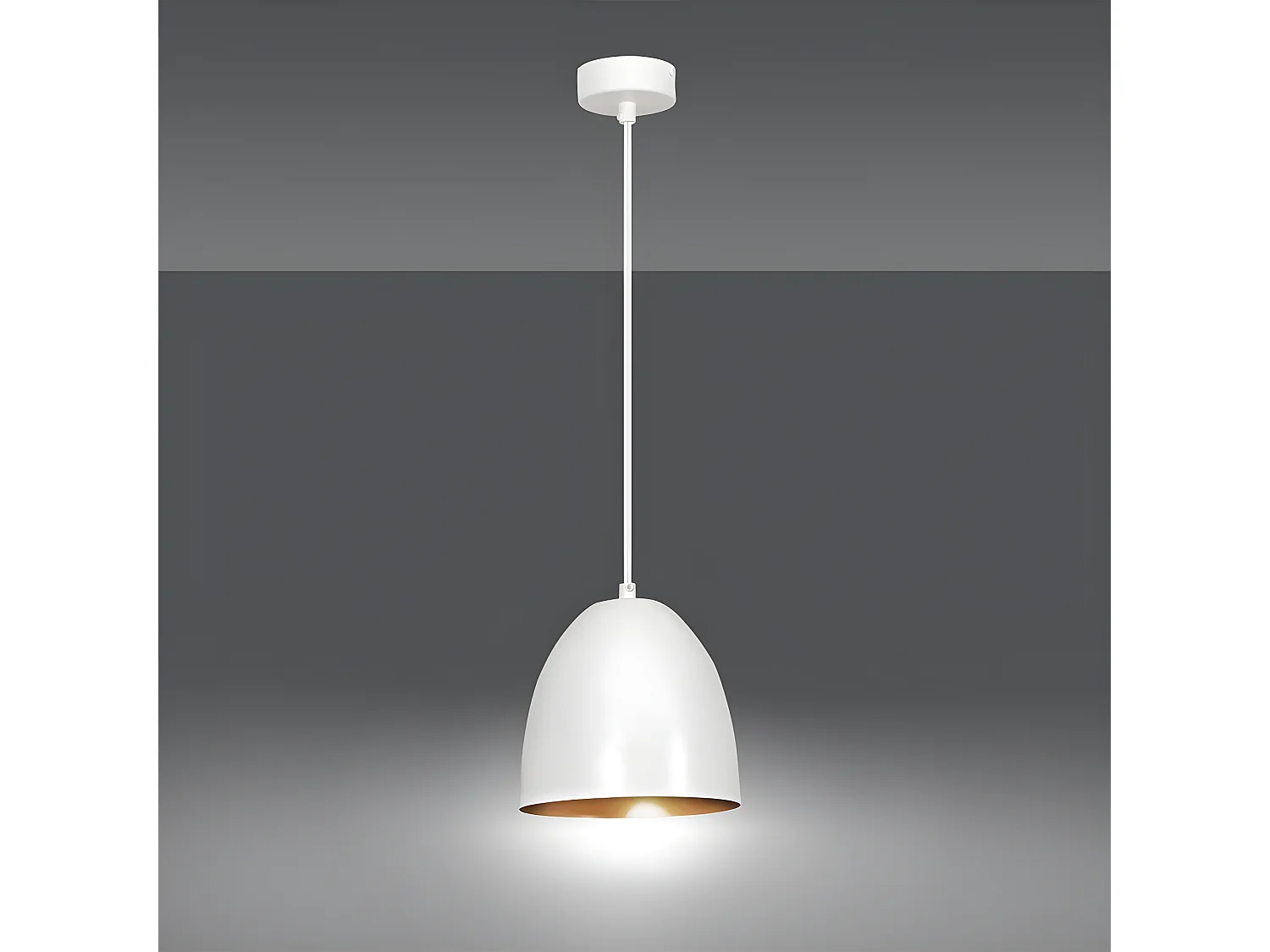 Lámpara colgante Jonix nórdico con pantalla lisa de metal blanco 1xE27 ø18cm