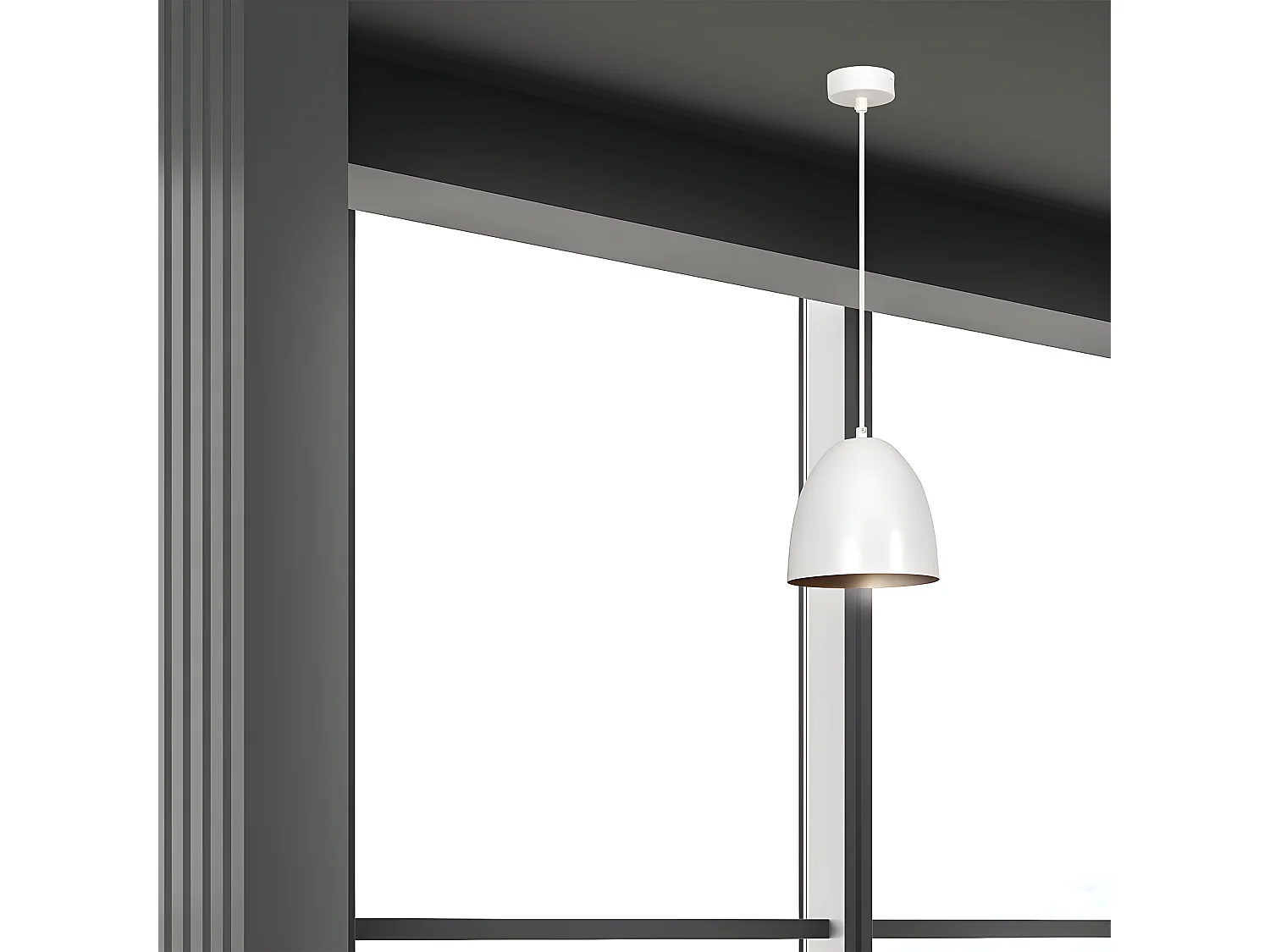 Scandinavische Hanglamp Jonix met gladde witte metalen lampenkap 1xE27 ø18cm