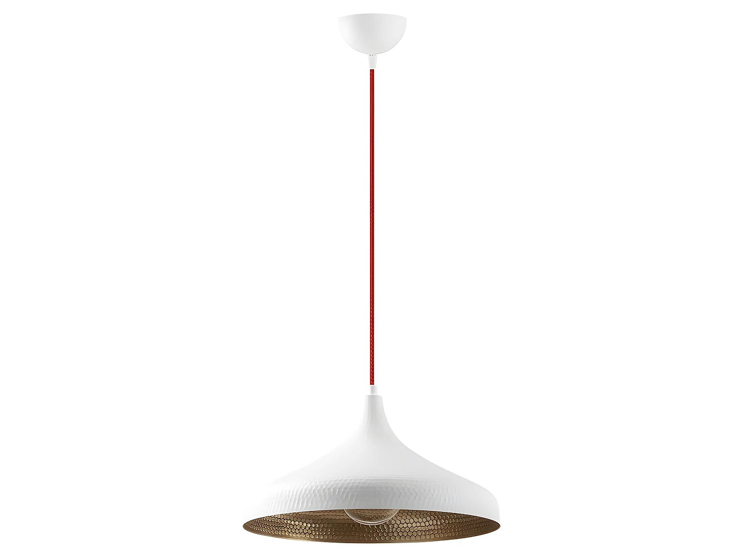 Plafondlamp Asney met witte reliëf lampenkap van metaal 1xE27 ø36cm