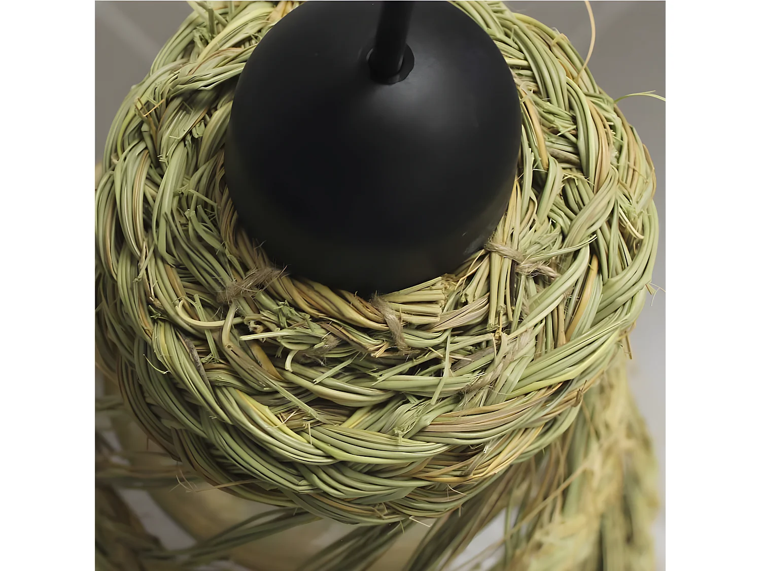 Suspension faite main en sparte Siegra avec longues franges 1xE27 ø27cm