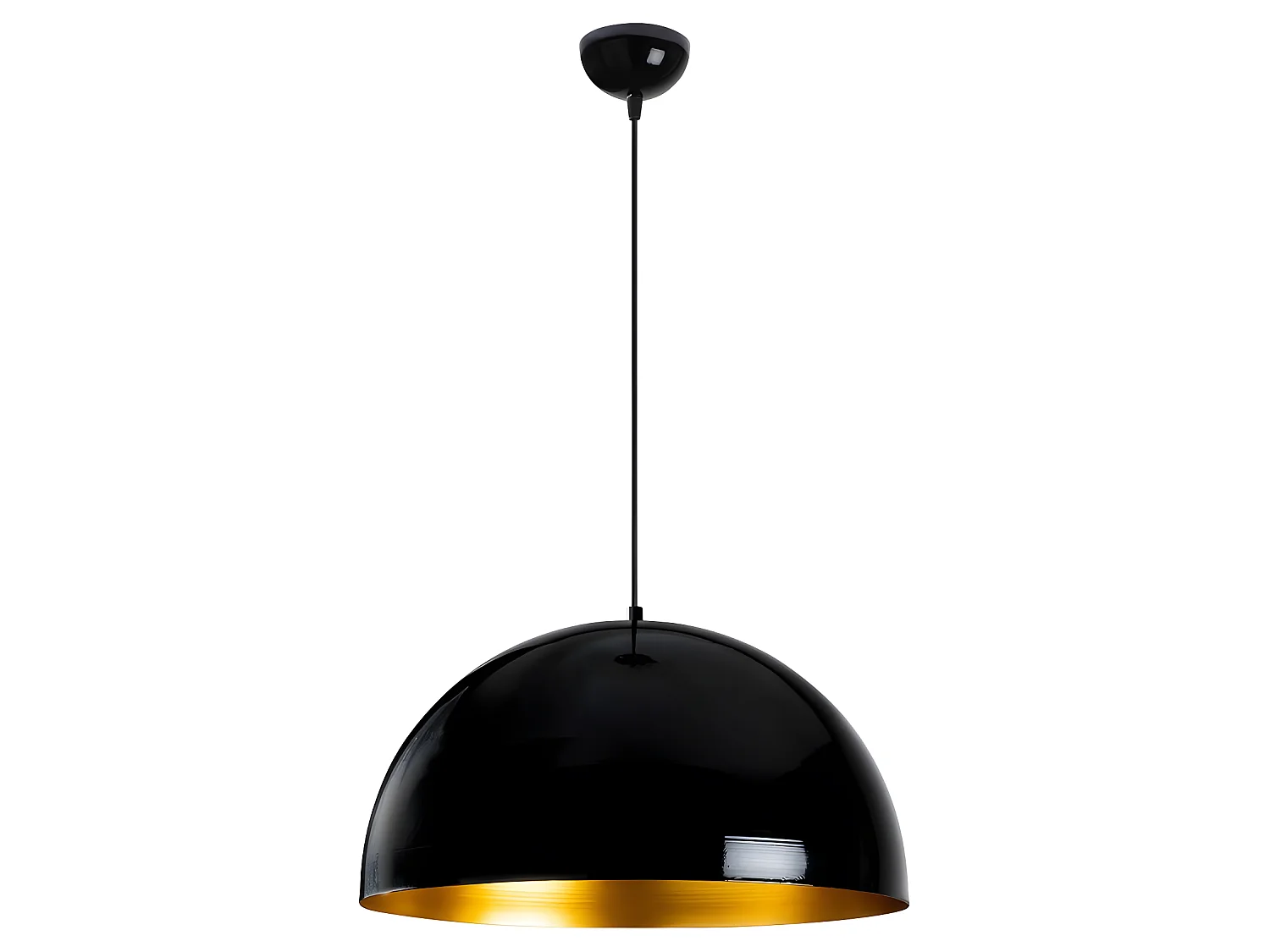 Harvey Plafondlamp met zwarte lampenkap en gouden binnenkant 1xE27 ø50cm