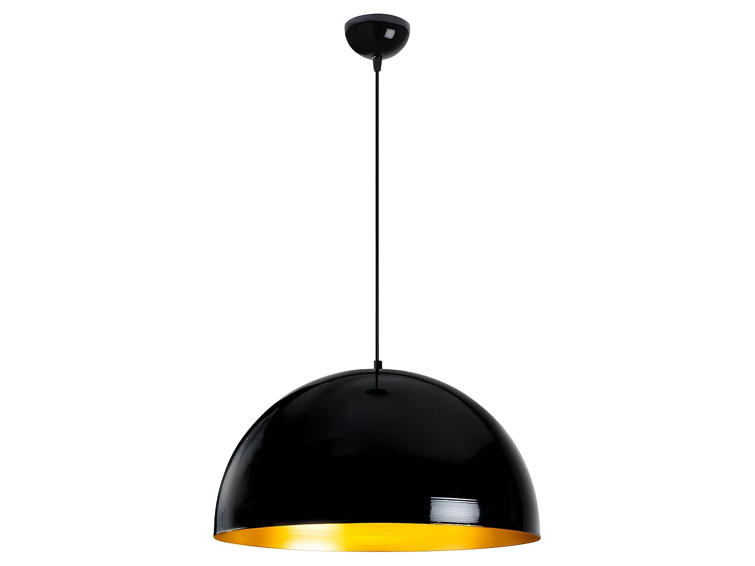 Harvey Plafondlamp met zwarte lampenkap en gouden binnenkant 1xE27 ø50cm