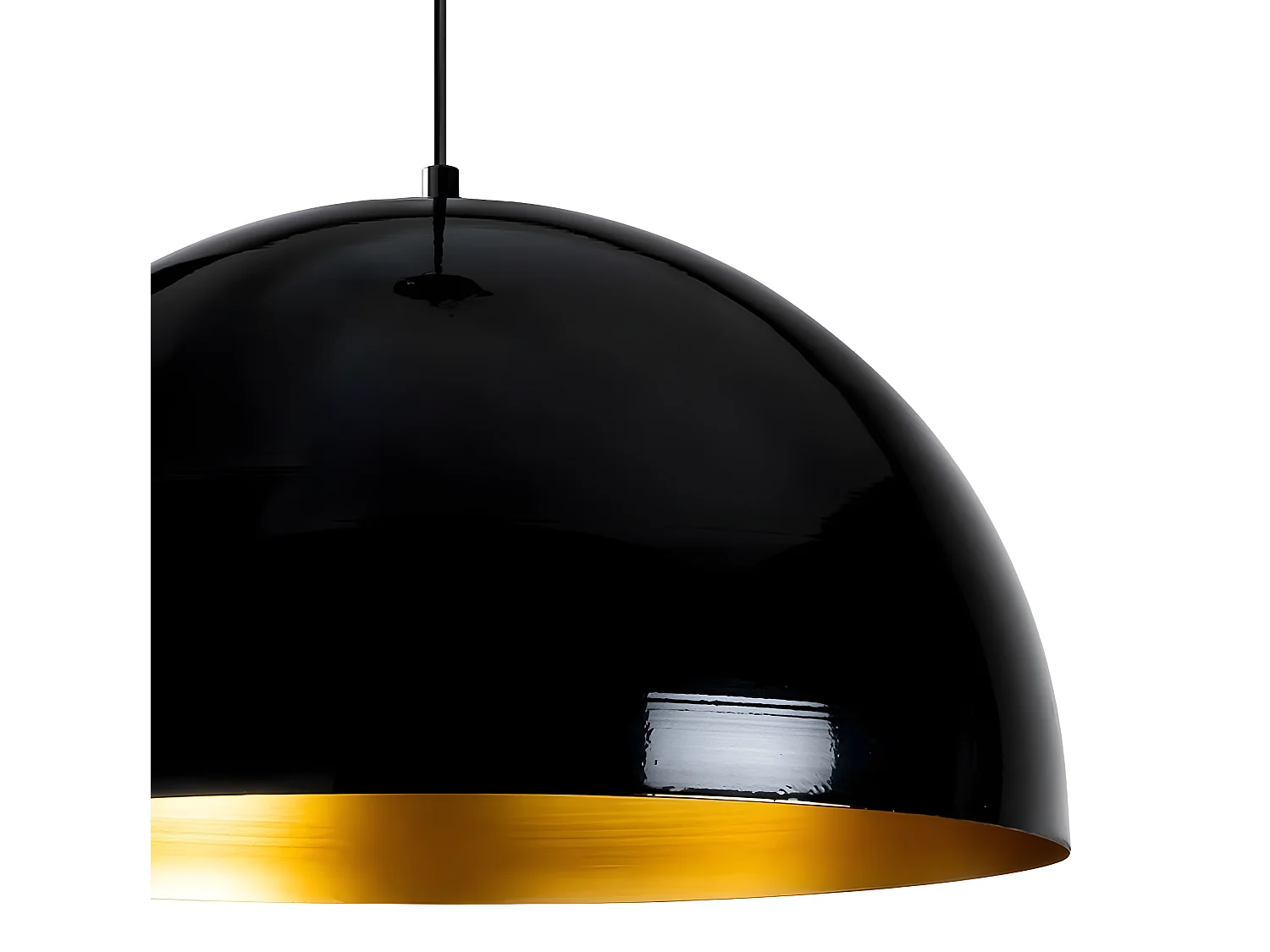 Harvey Plafondlamp met zwarte lampenkap en gouden binnenkant 1xE27 ø50cm