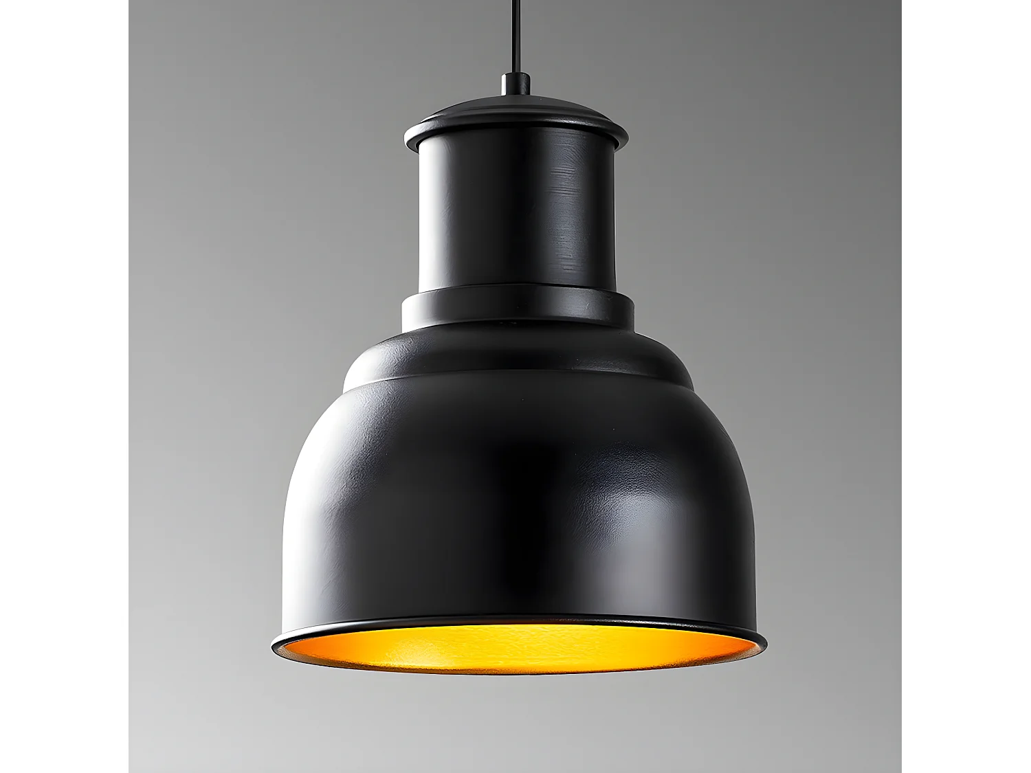 Lámpara colgante Harvey con pantalla de metal negro 1xE27 ø25cm