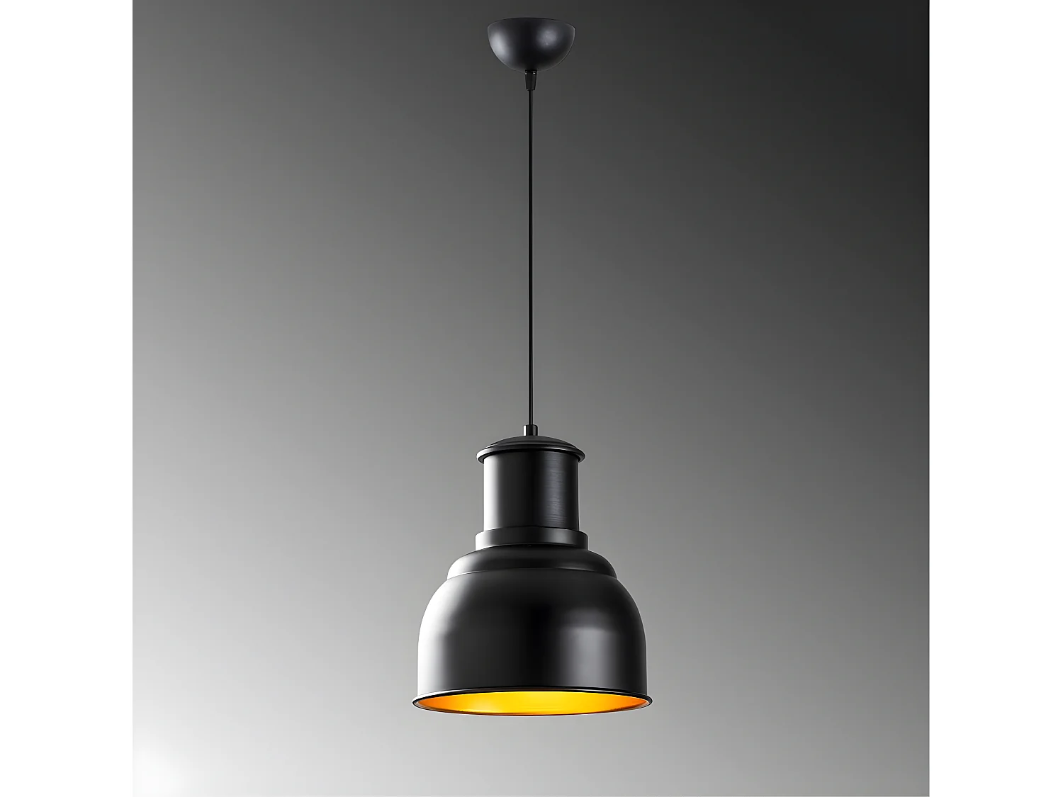 Suspension Harvey avec abat-jour en métal noir 1xE27 ø25cm