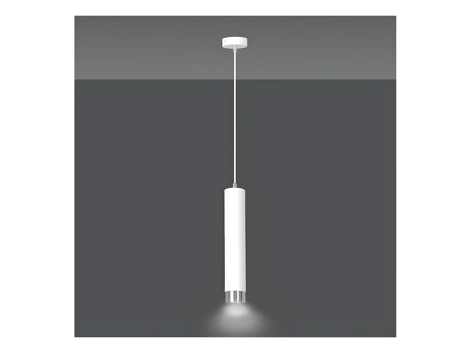 Mura hanglamp met witte en chromen cilindrische lampenkap 1xGU10 ø8cm