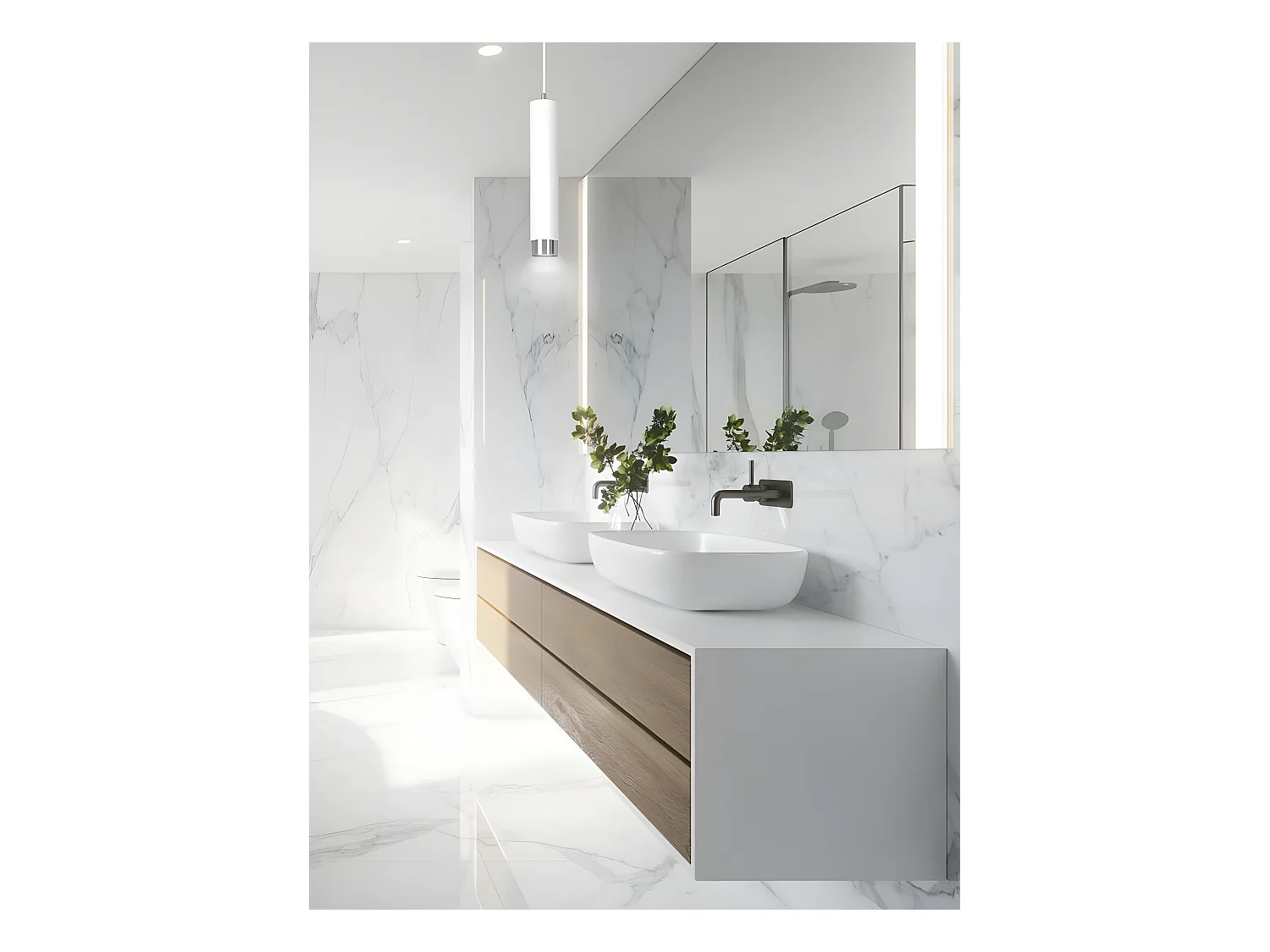 Mura hanglamp met witte en chromen cilindrische lampenkap 1xGU10 ø8cm