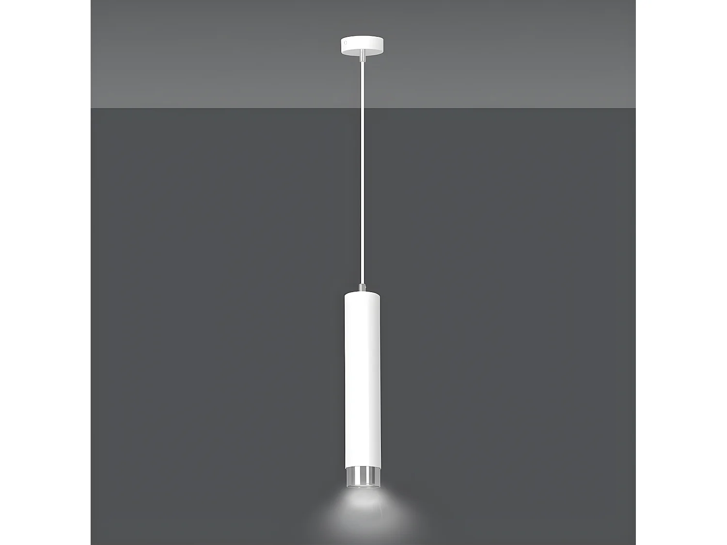 Suspension moderne Mura avec abat-jour cylindrique blanc et chromé 1xGU10 ø8cm