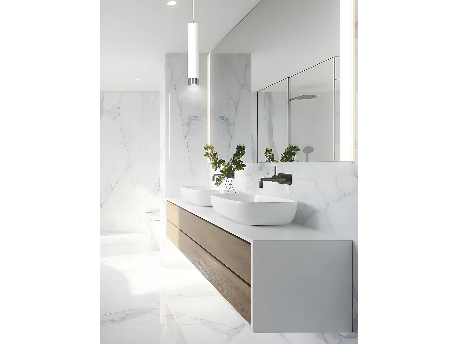 Suspension moderne Mura avec abat-jour cylindrique blanc et chromé 1xGU10 ø8cm