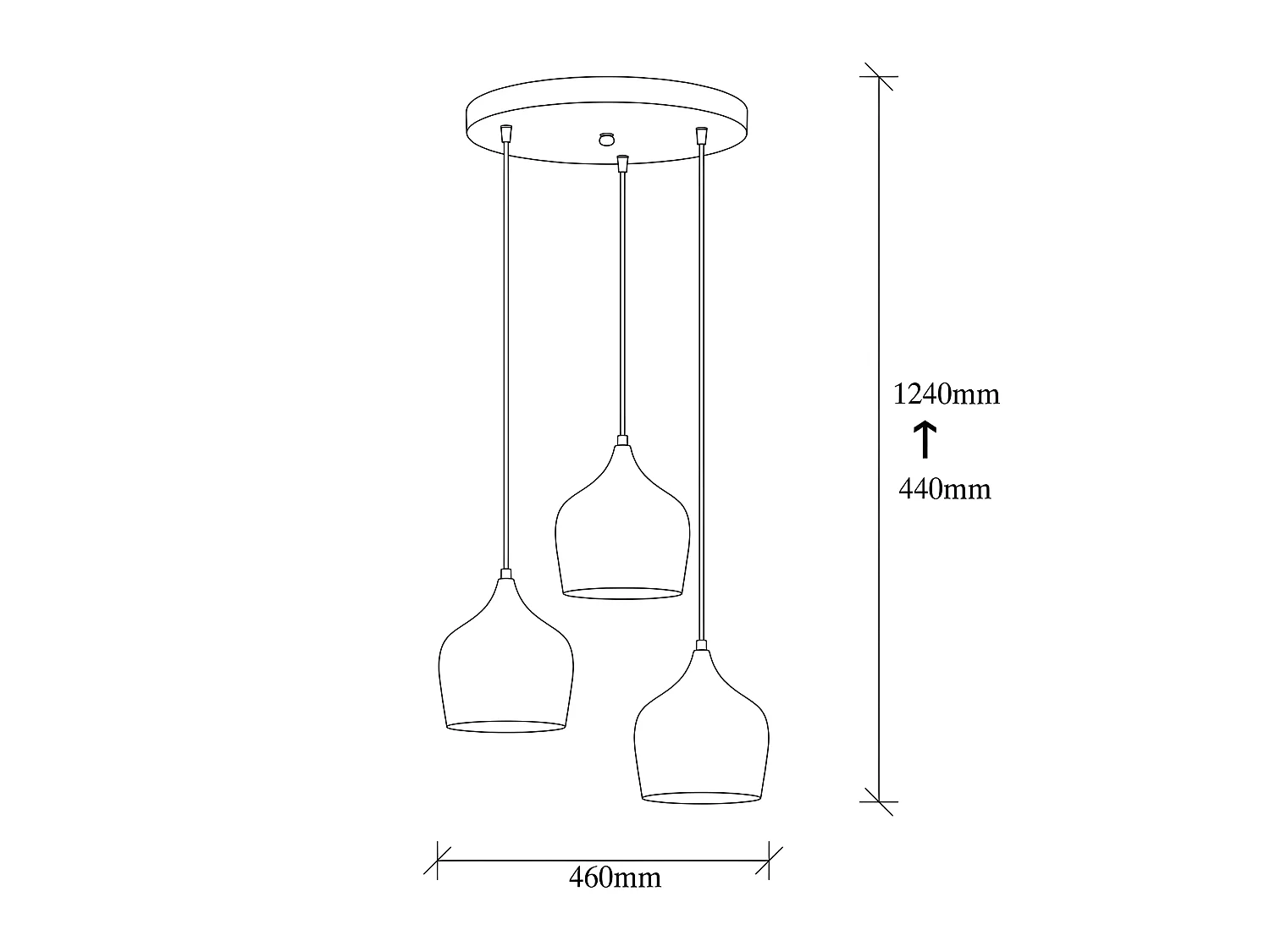 Lámpara colgante Momo retro con 3 pantallas dorado vintage 3xE27 ø46cm