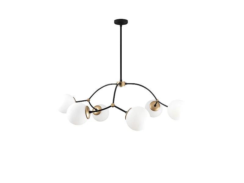 Lámpara de techo Mosoma moderno con estructura de metal negro y 6 esferas 6xE27 ø90cm