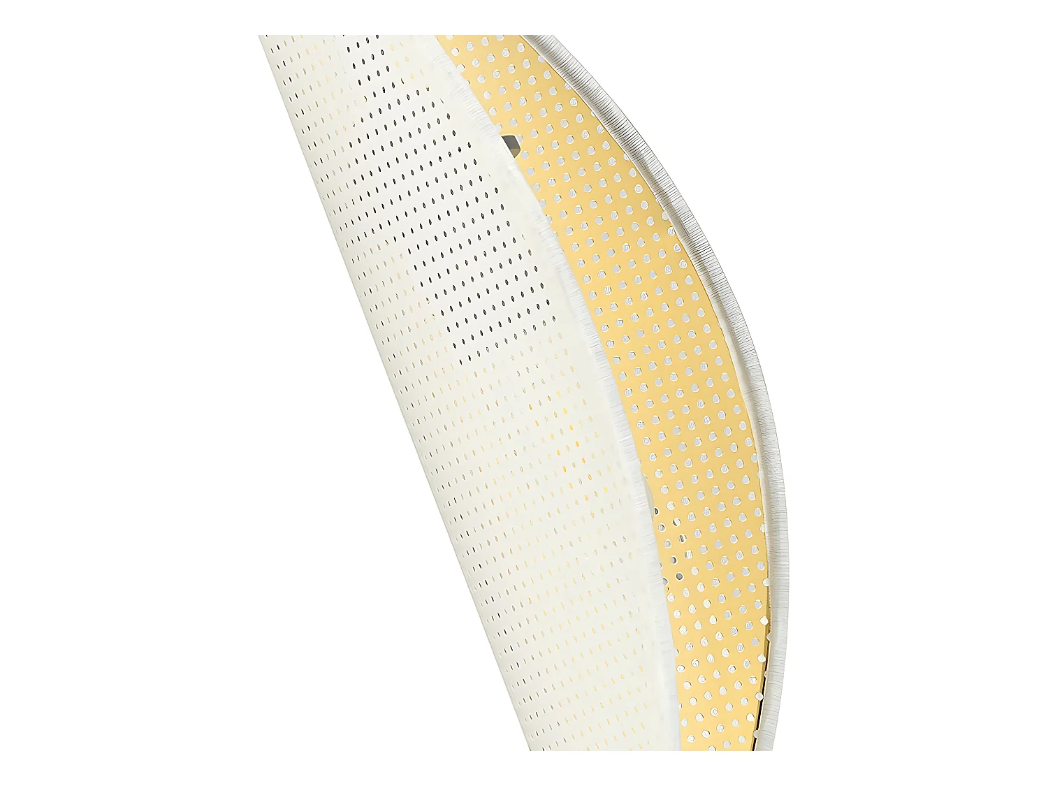 Kroonluchter Flik met 6 witte en bladgoud stoffen kapjes 6xE14 ø102