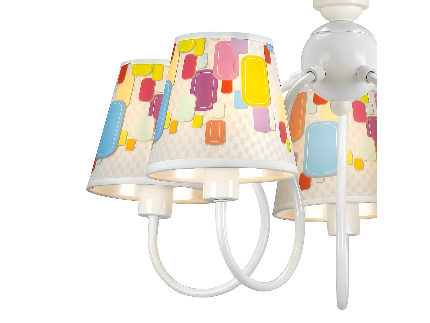 Lampadario per bambini bianco Caramelos e 5 paralumi multicolori 5xE14 ø50