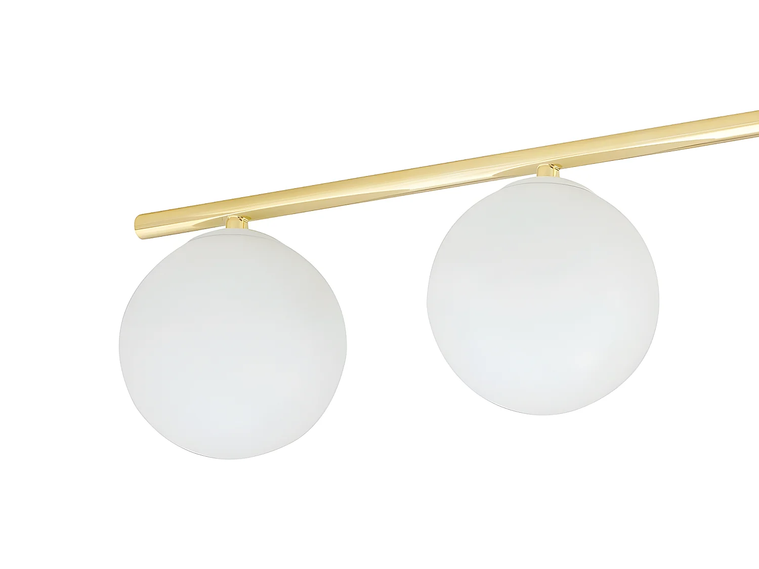 Plafondstrip Valenti in wit en goud met 3 glazen bollen 3xE14