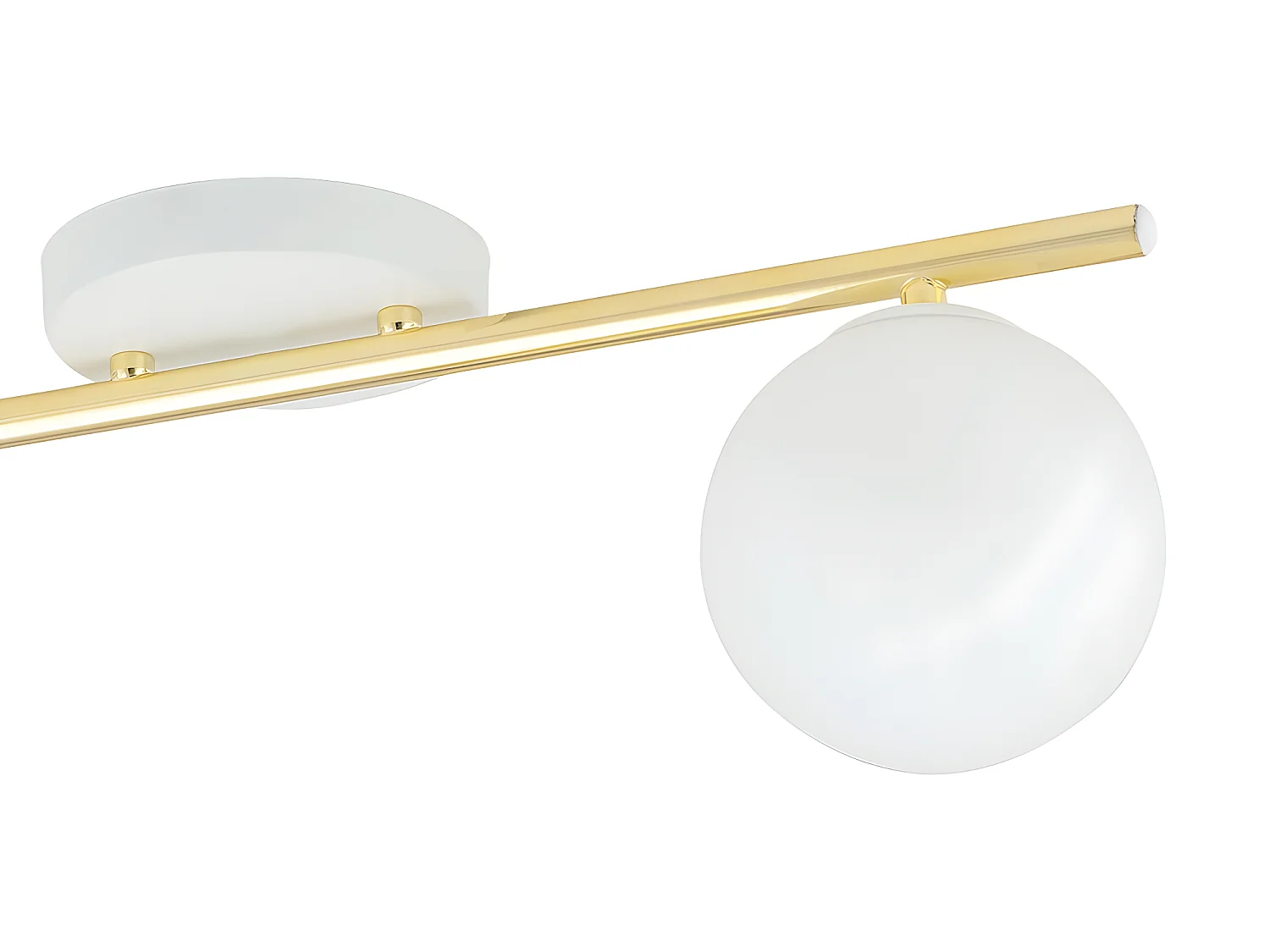 Plafondstrip Valenti in wit en goud met 3 glazen bollen 3xE14